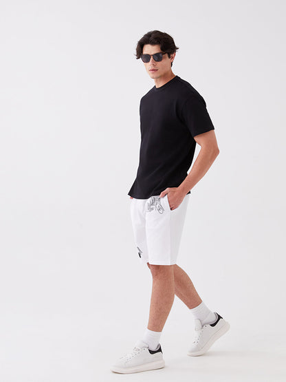 Slim Fit Men's Shorts with Waist Tie Detail