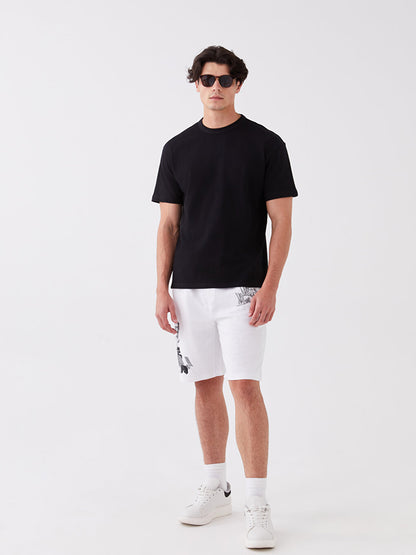 Slim Fit Men's Shorts with Waist Tie Detail