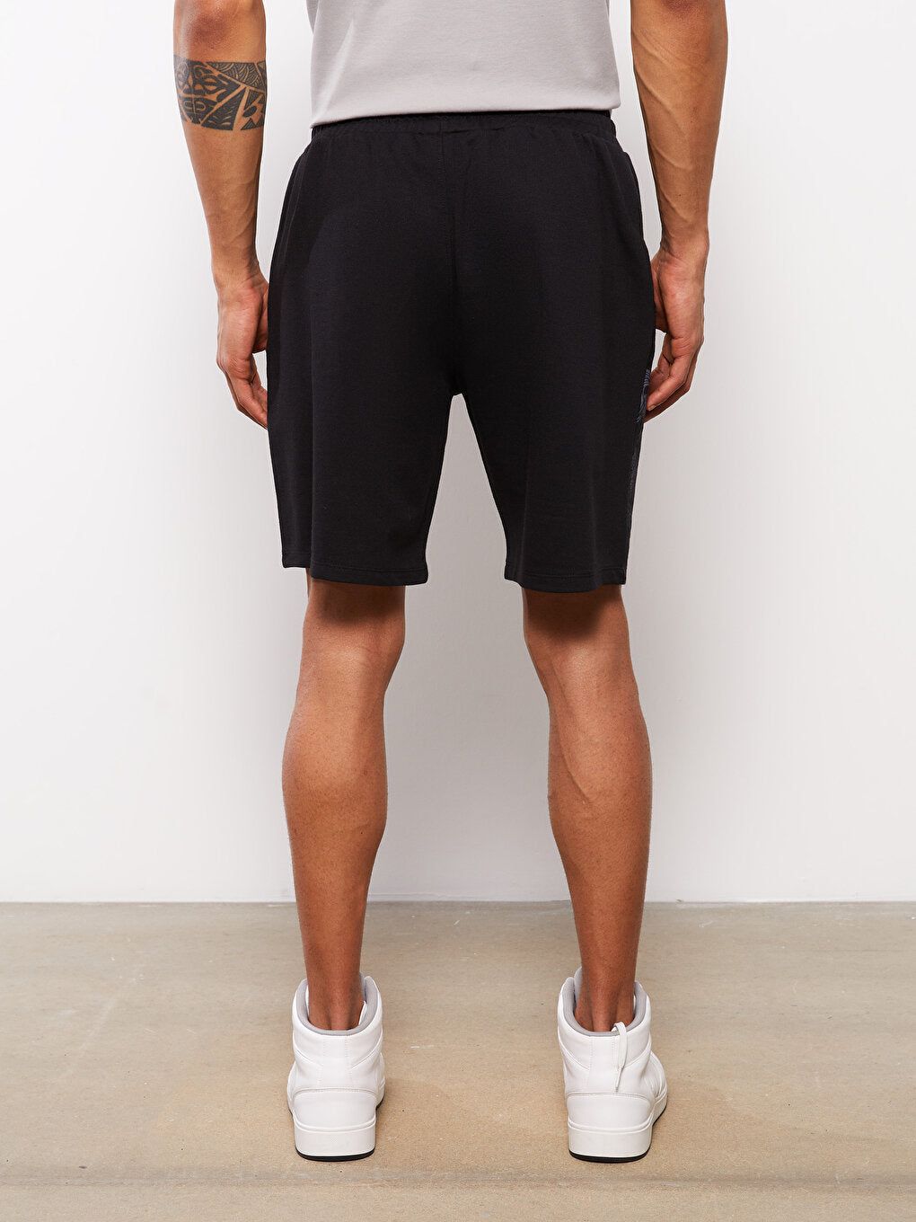 Slim Fit Men's Shorts with Waist Tie Detail