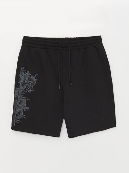 Slim Fit Men's Shorts with Waist Tie Detail