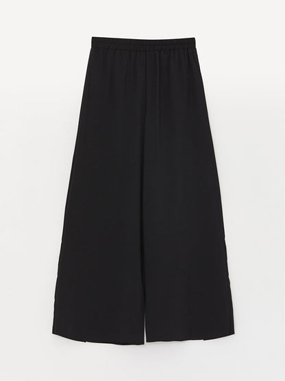 Women's Trouser Skirt with Elastic Waist Straight Belt