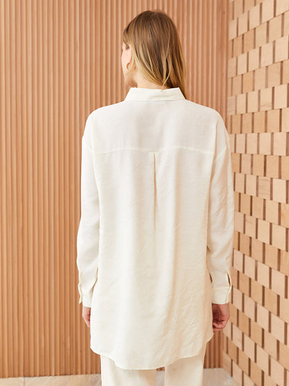 Plain Long Sleeve Oversize Women's Shirt Tunic