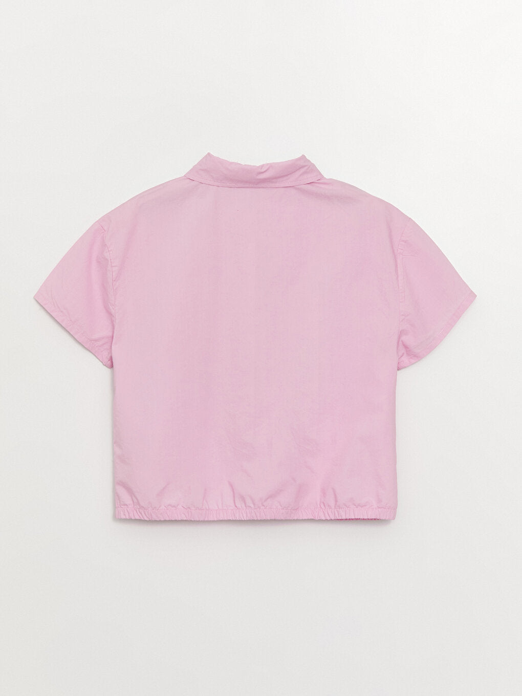 Basic Short Sleeve Girls Crop Shirt