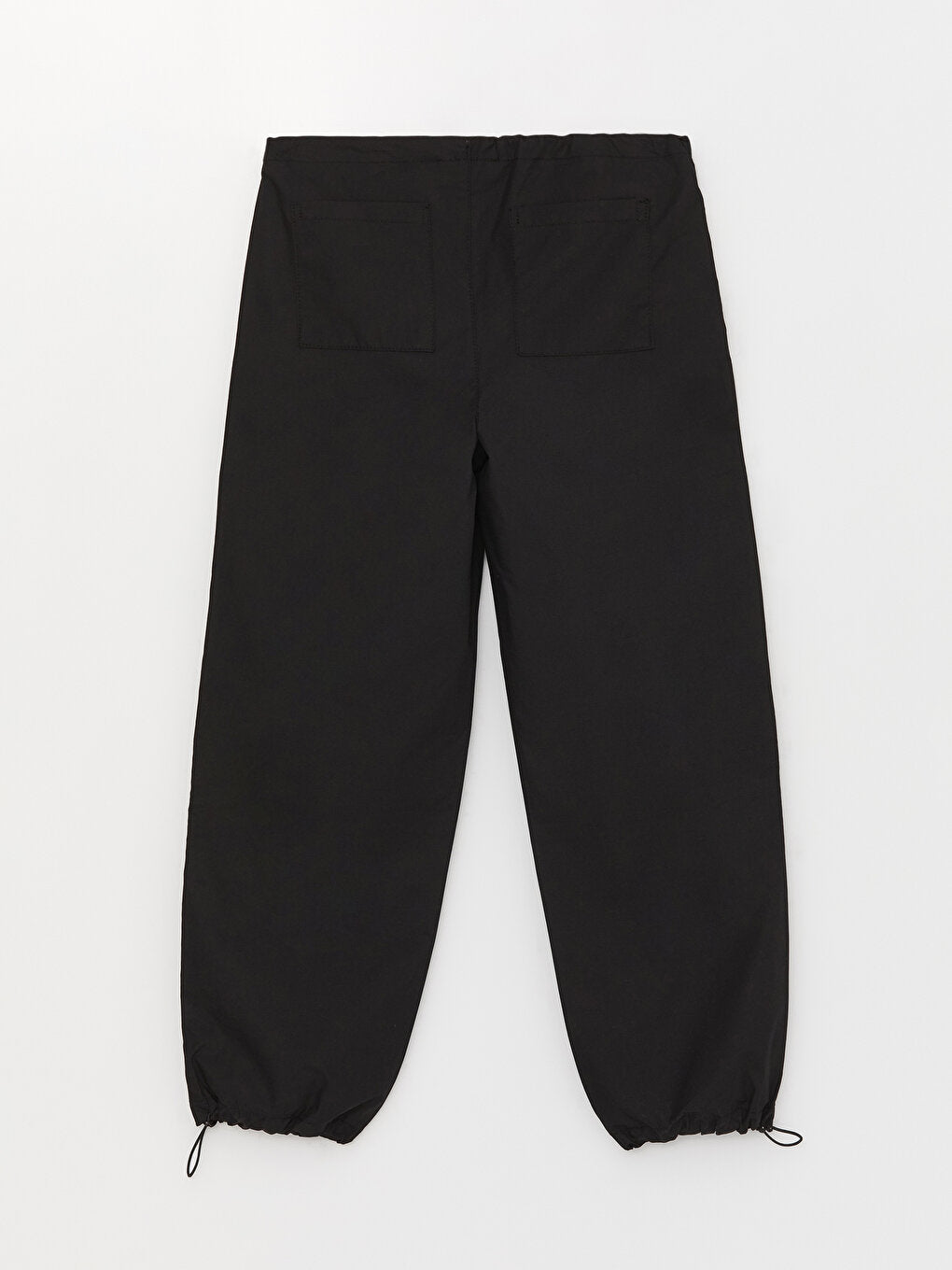 Women's Straight Parachute Trousers with Elastic Waist