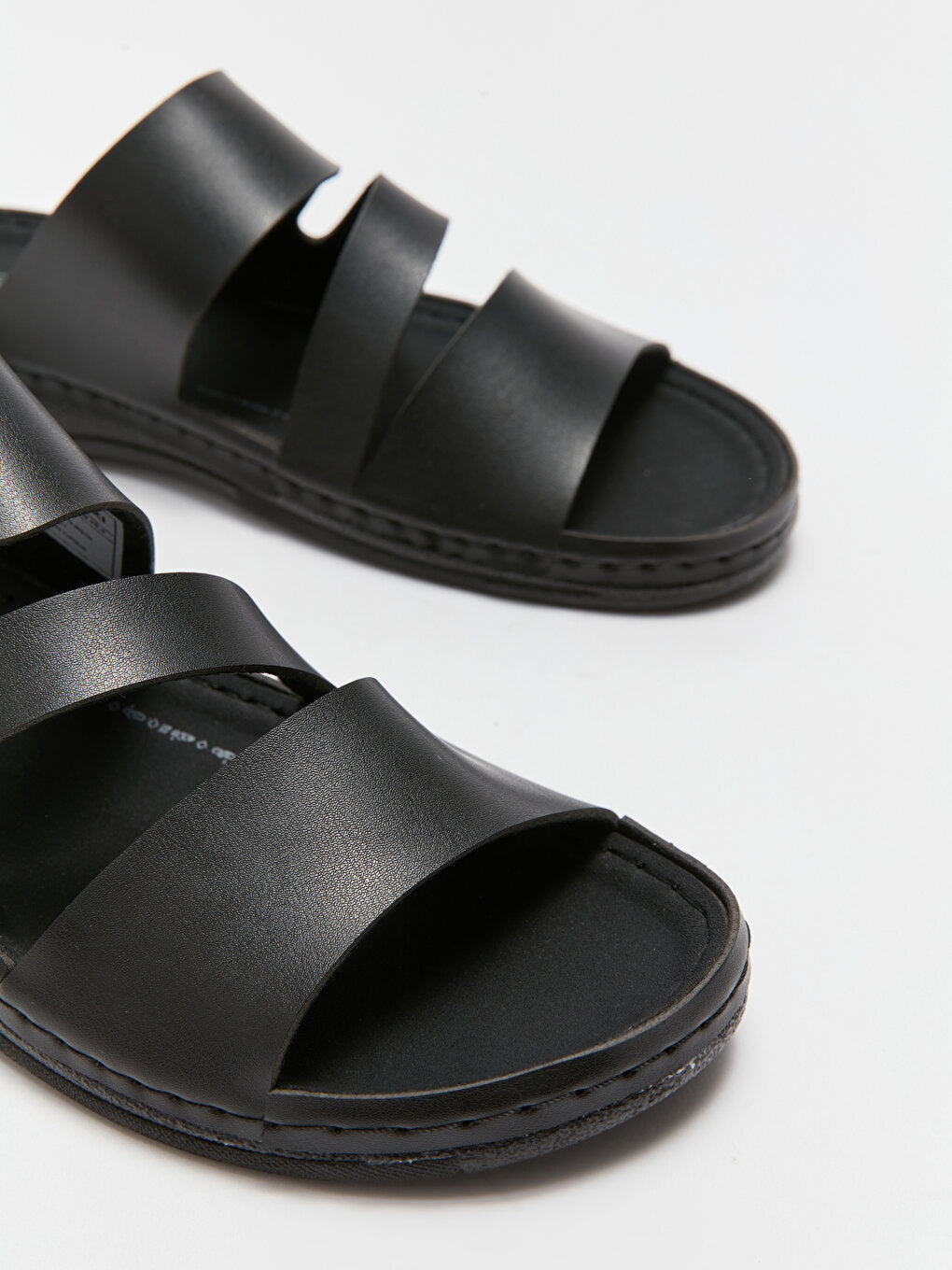 Leather Look Cross Strap Men's Slippers