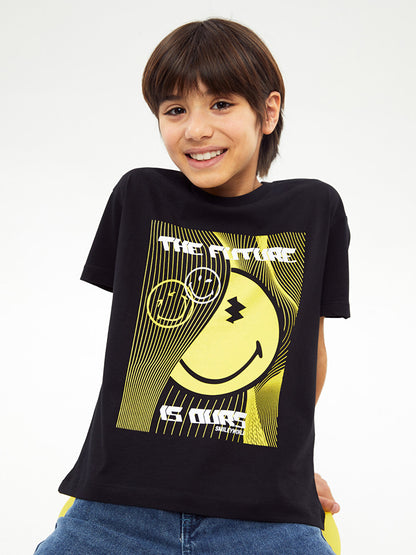 Crew Neck Printed Short Sleeve Unisex Children's T-Shirt