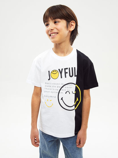 Crew Neck Printed Short Sleeve Unisex Children's T-Shirt