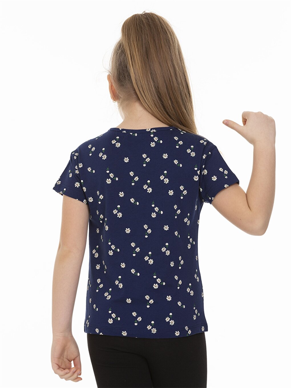 Crew Neck Printed Short Sleeve Girls' T-Shirt