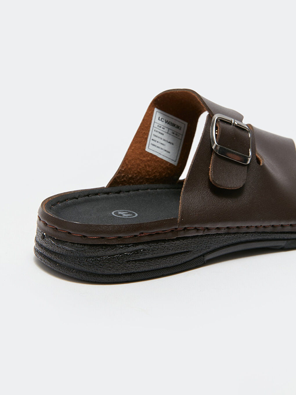 Leather Look Men's Slippers with Cross Straps