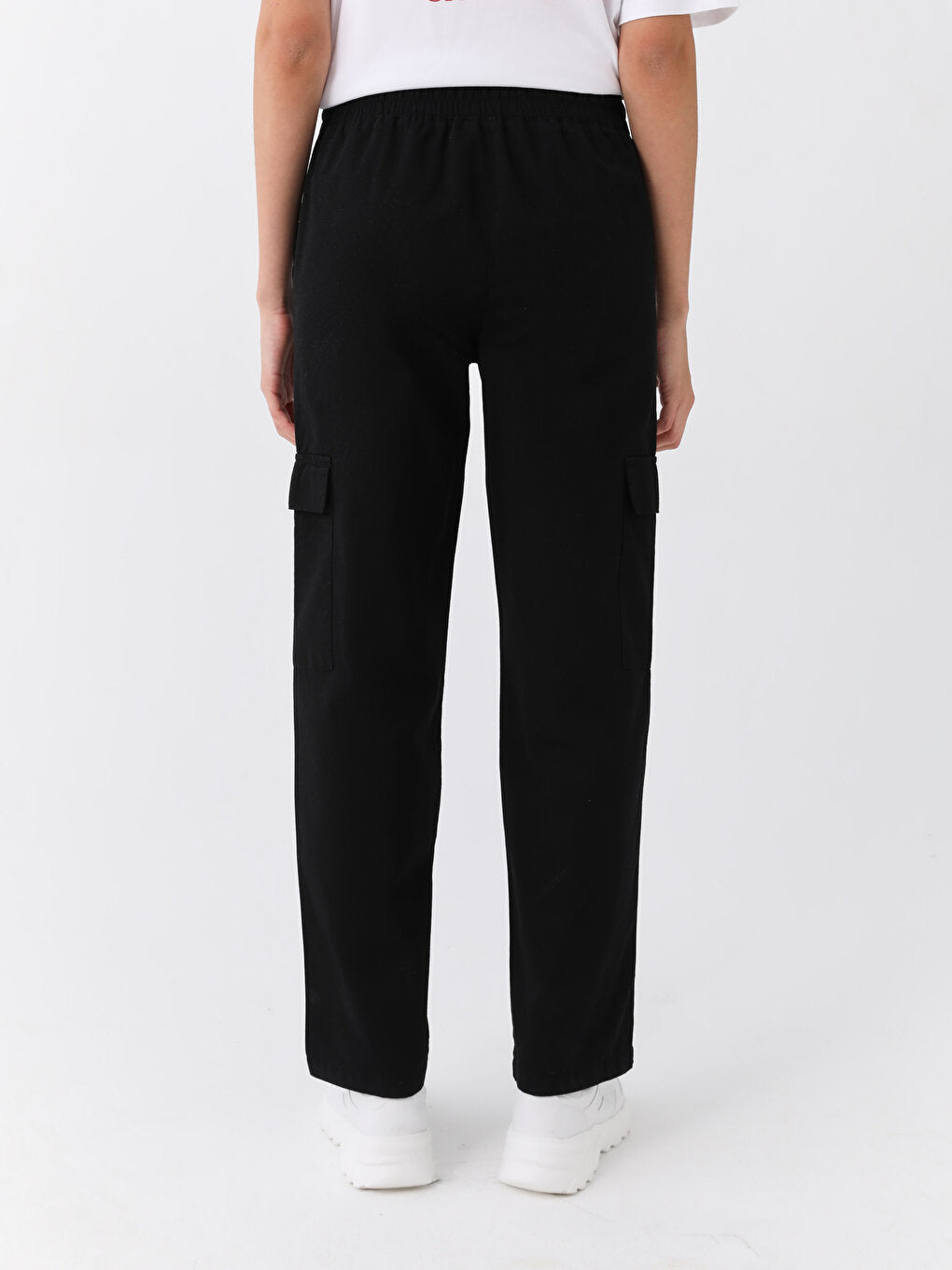 Women's Trousers with Elastic Waist, Comfortable Fit, Straight Pocket Detail