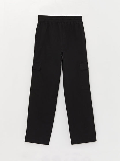 Women's Trousers with Elastic Waist, Comfortable Fit, Straight Pocket Detail