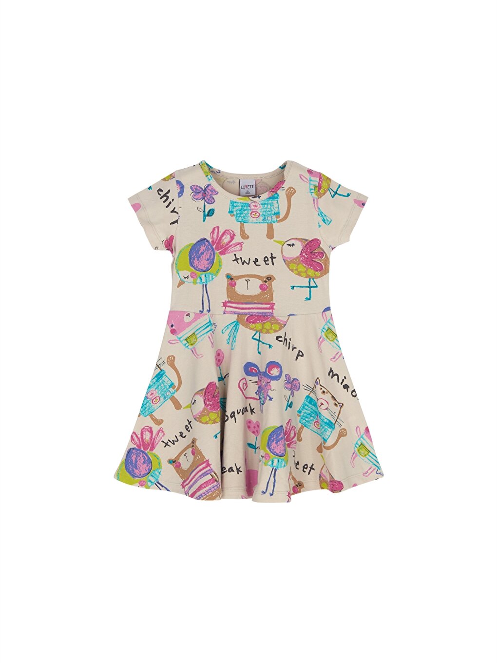 Crew Neck Patterned Girl's Dress