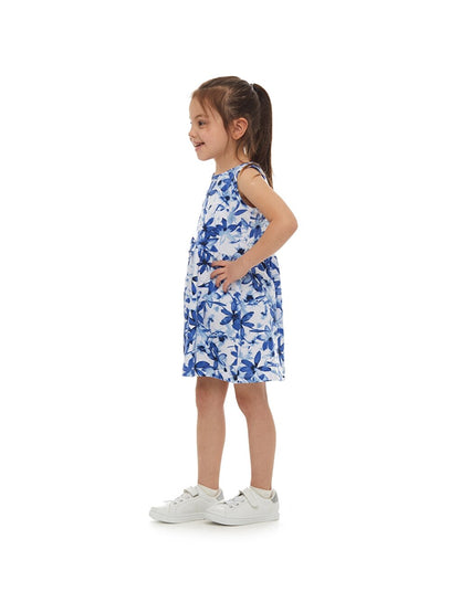 Crew Neck Patterned Girl's Dress