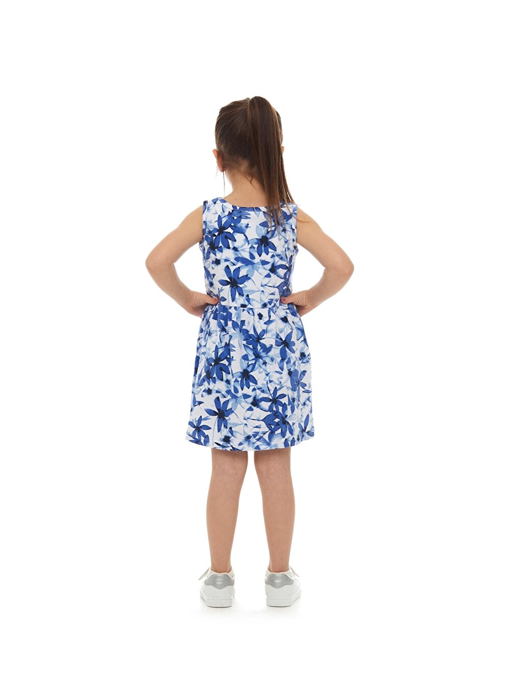 Crew Neck Patterned Girl's Dress