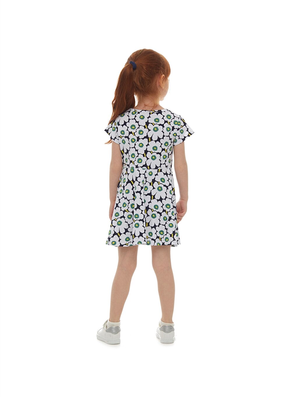 Crew Neck Patterned Girl's Dress