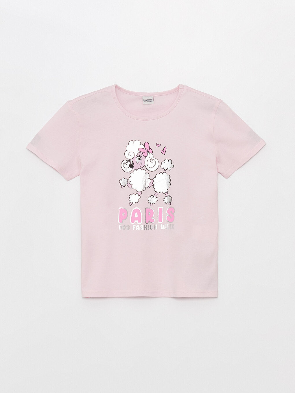 Crew Neck Printed Short Sleeve Girls' T-Shirt