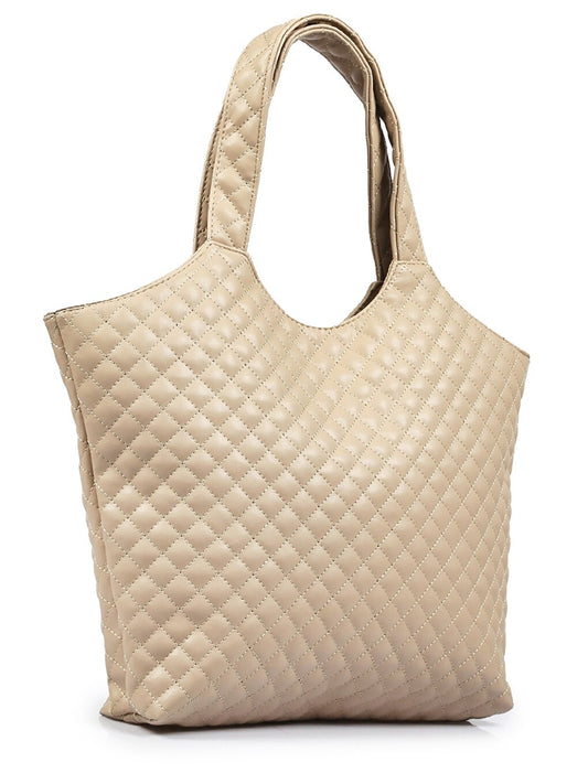 Leather Look Quilted Patterned Women's Tote Bag