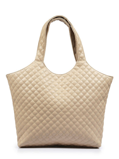 Leather Look Quilted Patterned Women's Tote Bag