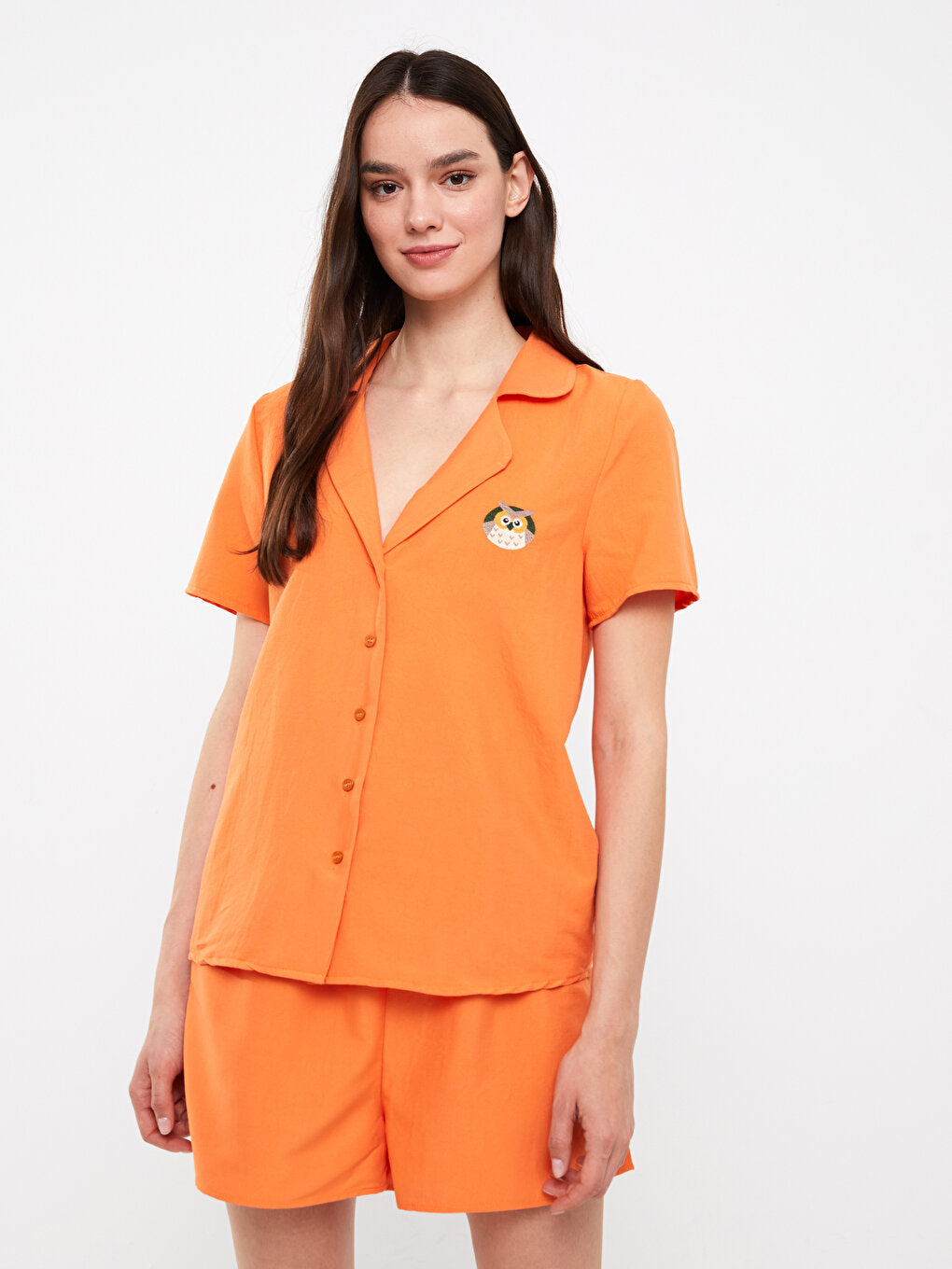 Shirt Collar Women's Pajama Set