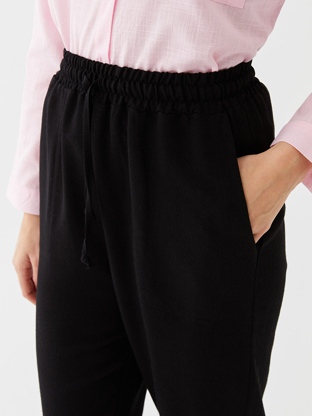 Women's Tie Waist Straight Trousers