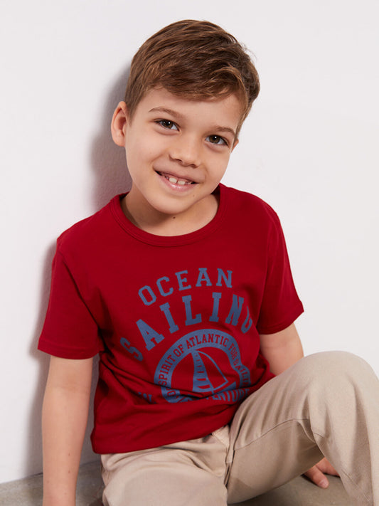 Crew Neck Printed Short Sleeve Boy's T-Shirt