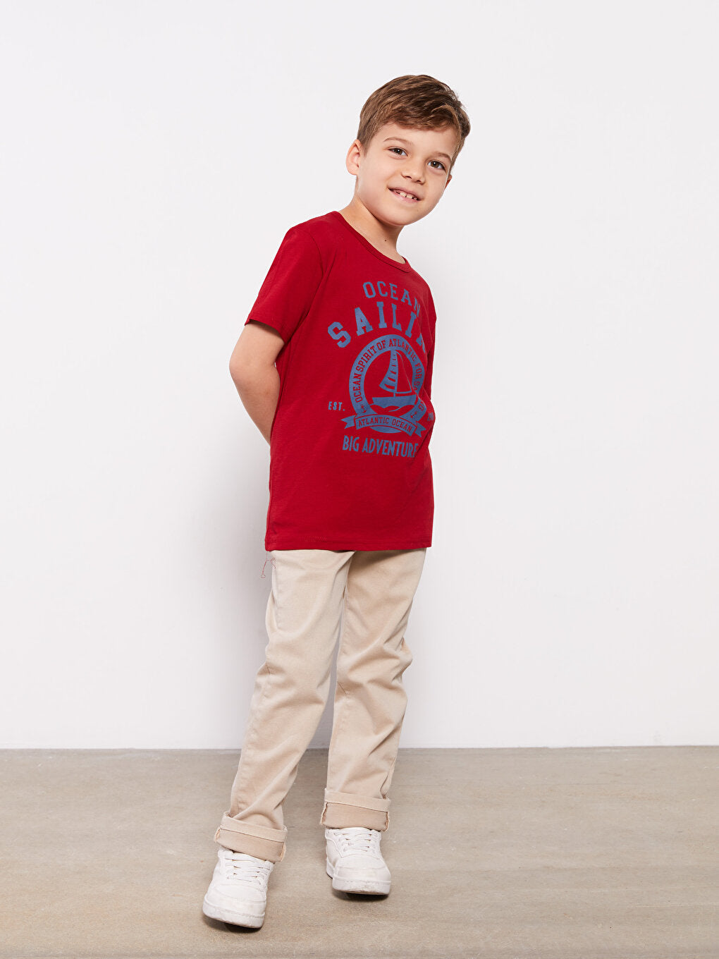 Crew Neck Printed Short Sleeve Boy's T-Shirt