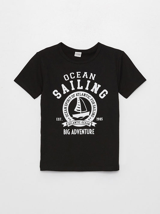 Crew Neck Printed Short Sleeve Boy's T-Shirt