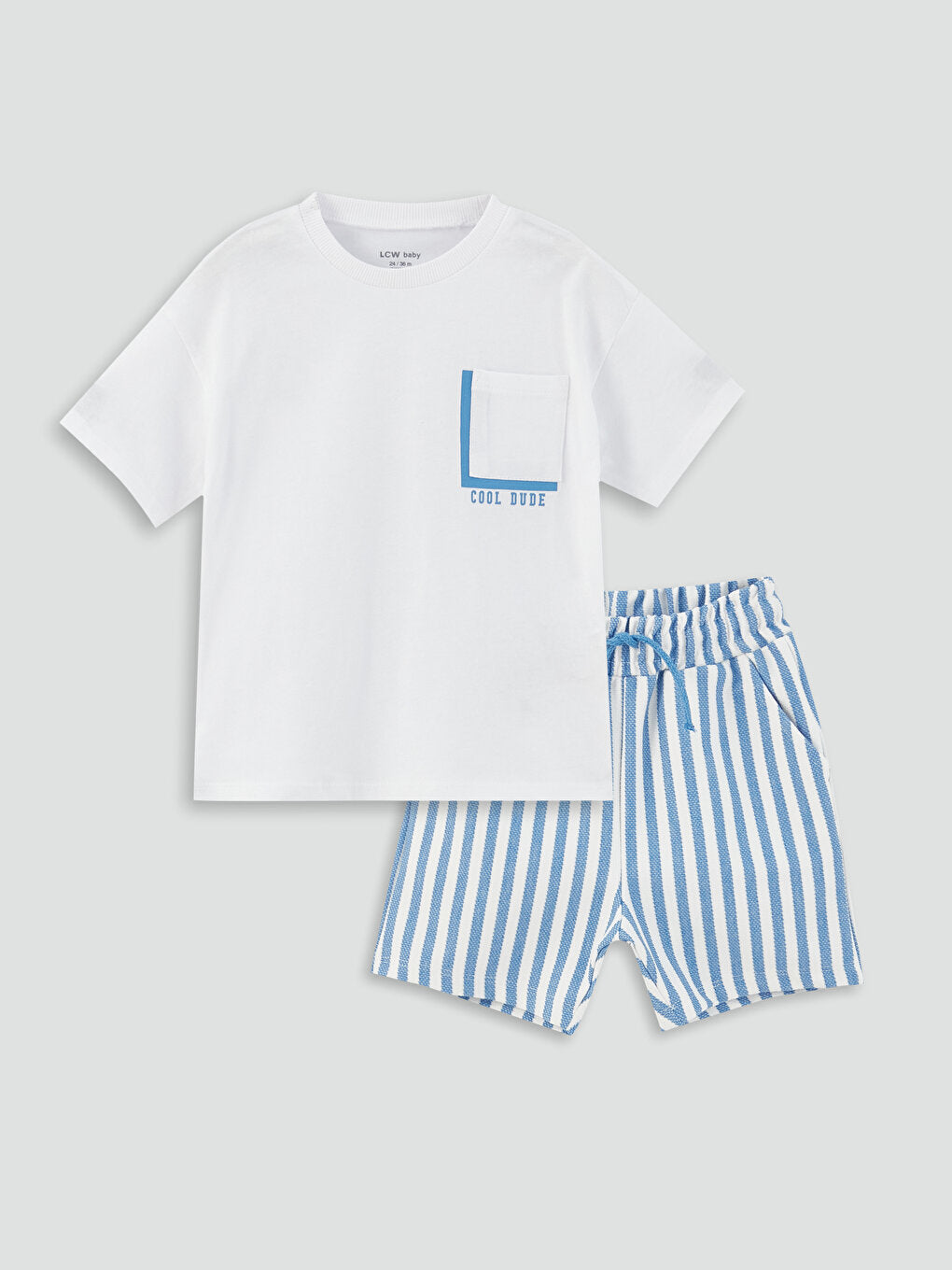 Crew Neck Baby Boy T-Shirt and Shorts, 2-pack