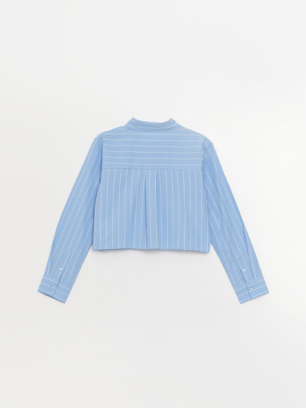 Straight Striped Long Sleeve Crop Women's Shirt