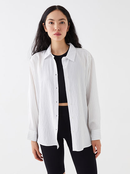 Striped Long Sleeve Oversize Women's Shirt