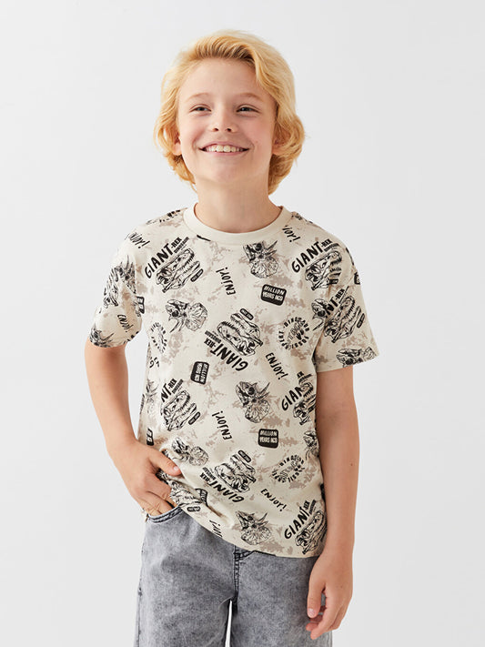 Comfortable Crew Neck Printed Boy's T-Shirt