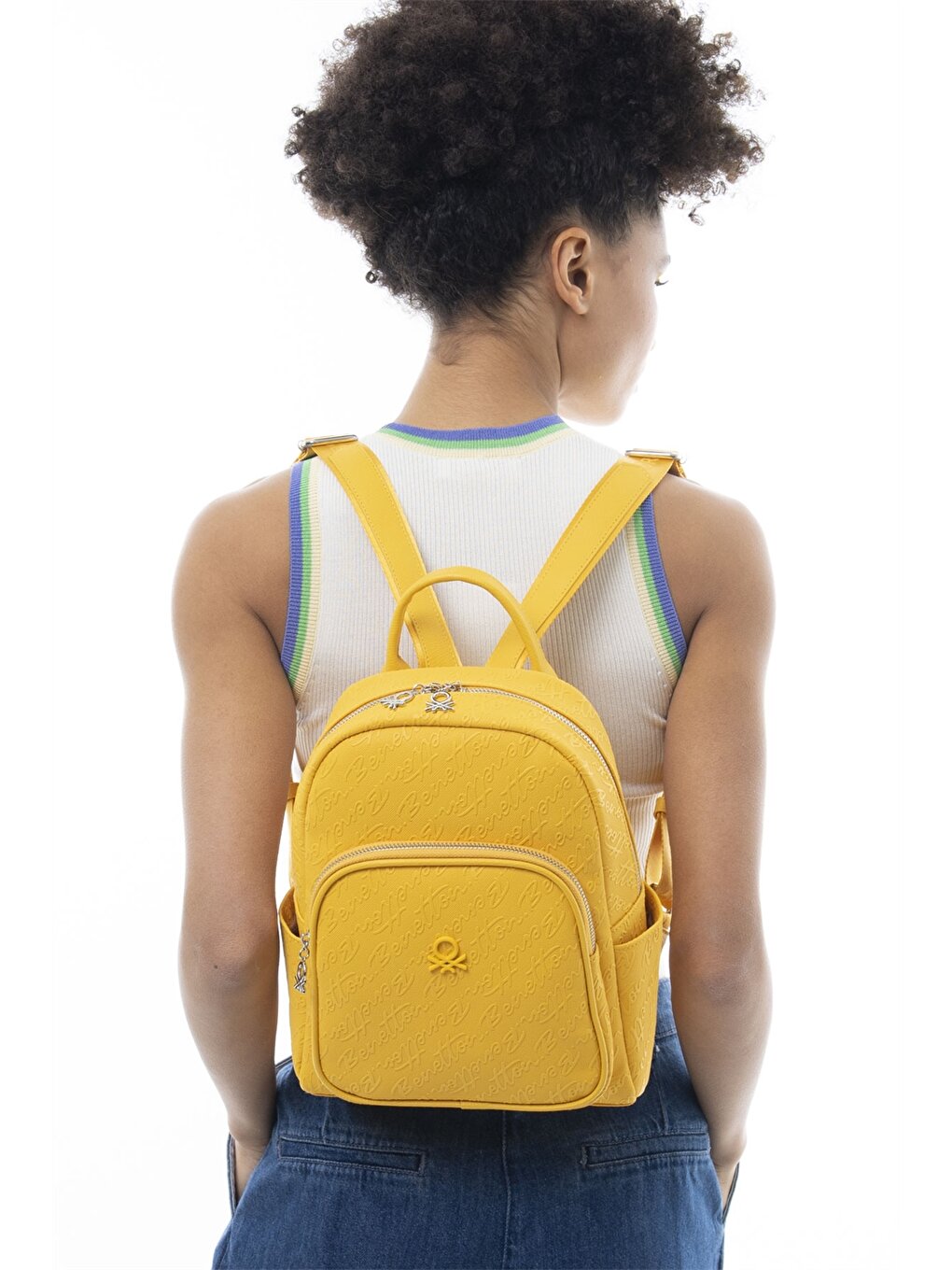 Leather Look Printed Women's Backpack