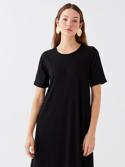 Crew Neck Straight Short Sleeve Women's Dress