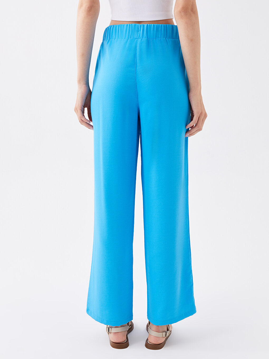 Women's Trousers with Elastic Waist, Comfortable Fit, Straight Pocket Detail