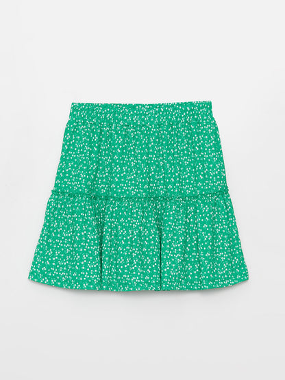 Comfortable Floral Women's Shorts Skirt with Elastic Waist