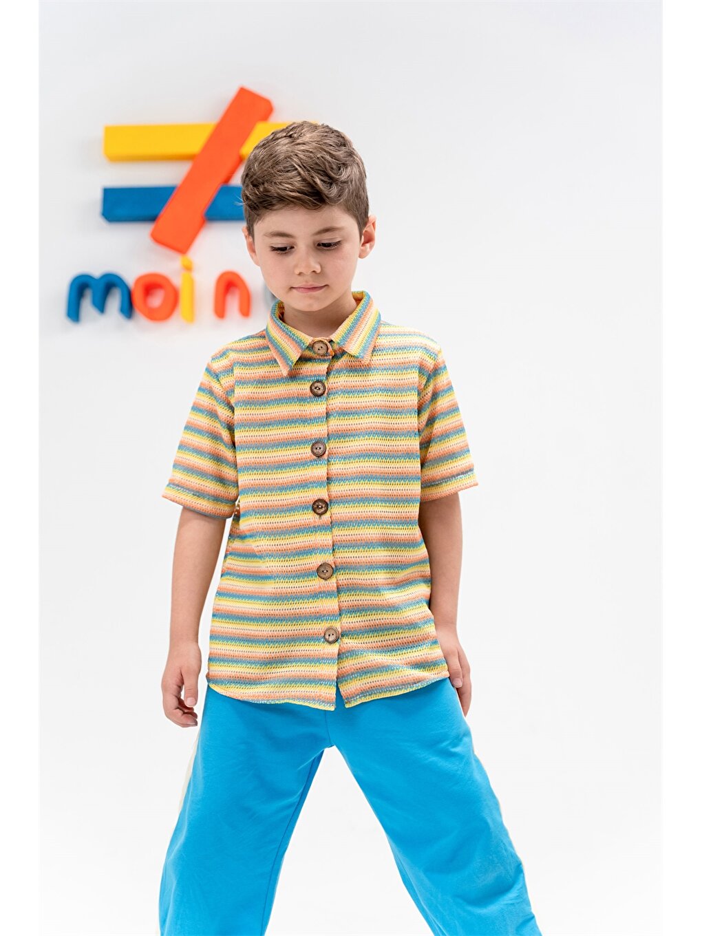 Patterned Short Sleeve Boy's Shirt