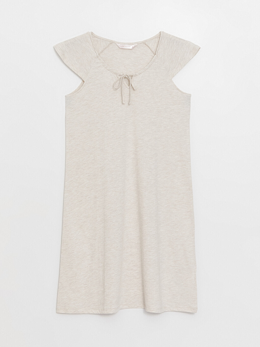 Tie Collar Plain Short Sleeve Women's Nightgown