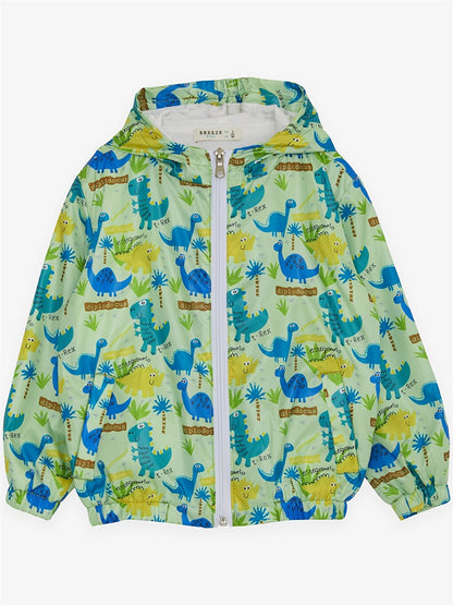 Hooded Long Sleeve Patterned Baby Boy Coat