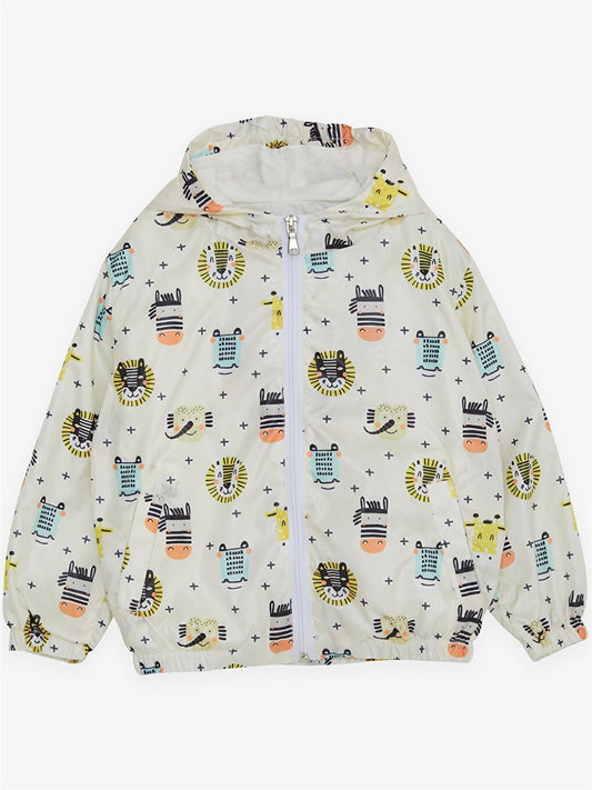 Hooded Long Sleeve Patterned Baby Boy Coat