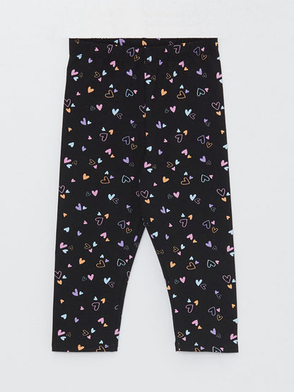 Printed Girls' Tights with Elastic Waist