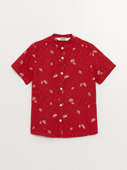 Judge Collar Patterned Short Sleeve Boys' Shirt