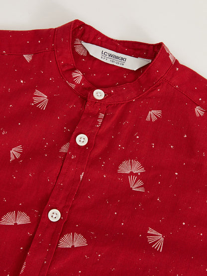 Judge Collar Patterned Short Sleeve Boys' Shirt