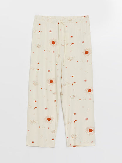 Patterned Women's Pajama Bottoms with Elastic Waist