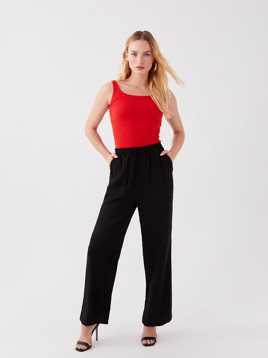 Comfortable Fit Women's Trousers with Elastic Waist