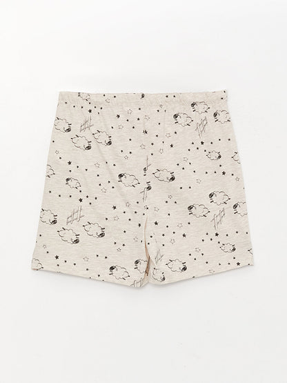 Patterned Women's Shorts Pajama Bottom with Elastic Waist