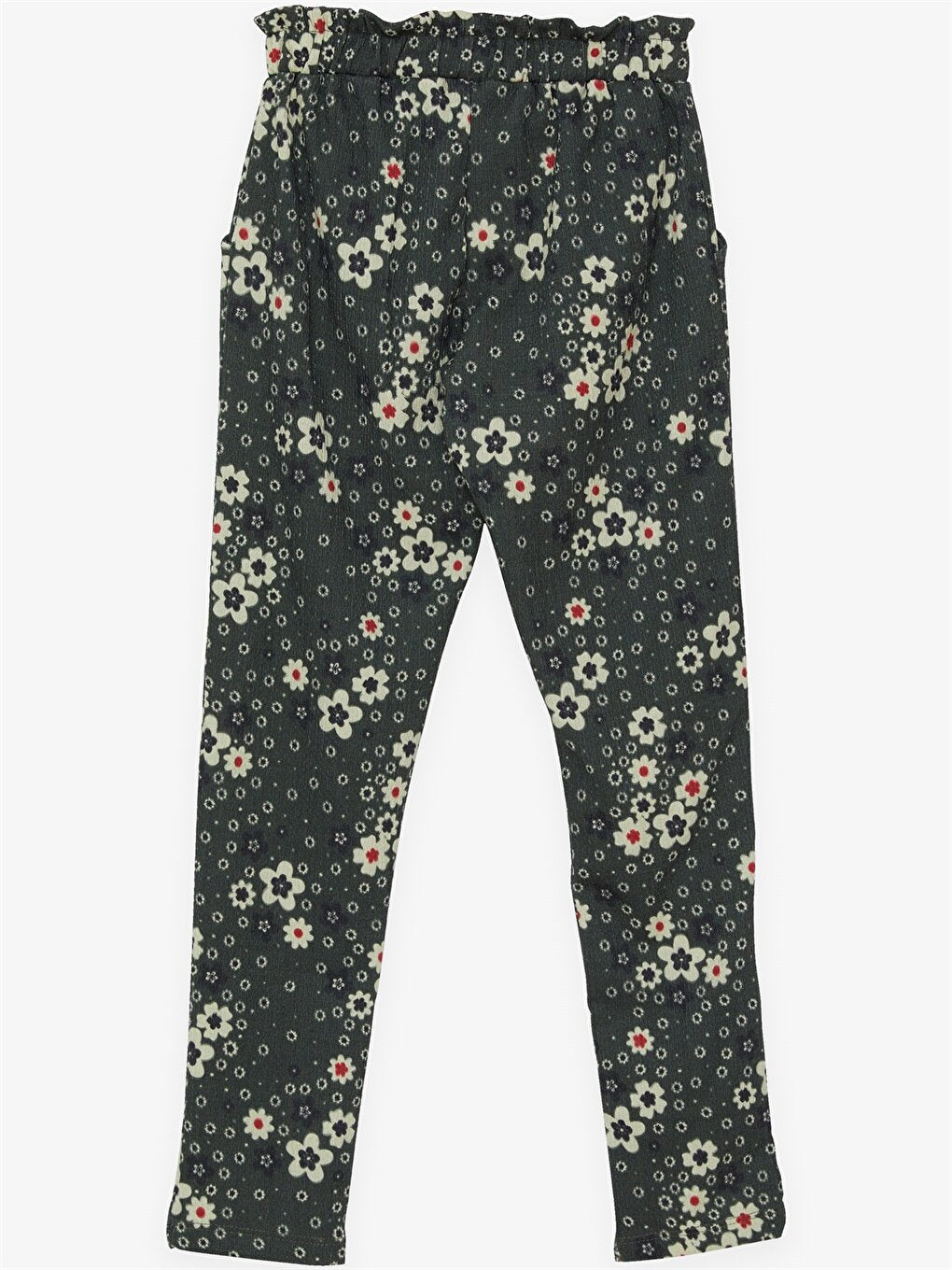 Patterned Girls' Trousers with Elastic Waist