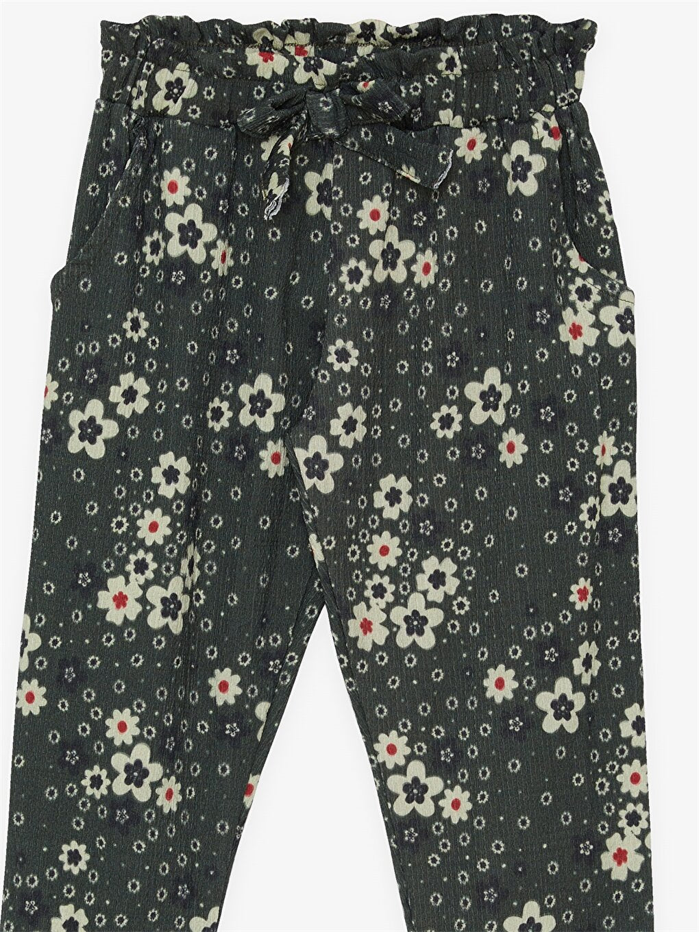 Patterned Girls' Trousers with Elastic Waist