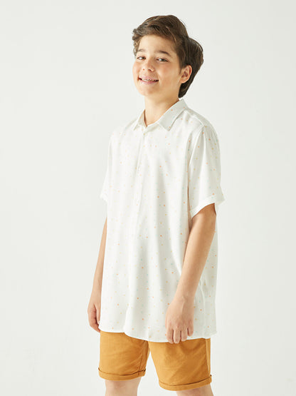 Patterned Short Sleeve Boy's Shirt