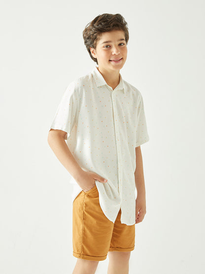 Patterned Short Sleeve Boy's Shirt