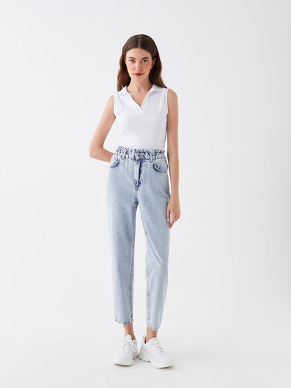 High Waist Slouchy Women's Jean Trousers